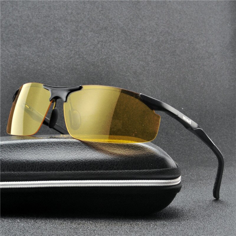 Mincl solbriller til mænd kvinder nattesyn beskyttelsesbriller bil kørebriller briller anti-refleks gul linse briller med kasse fml
