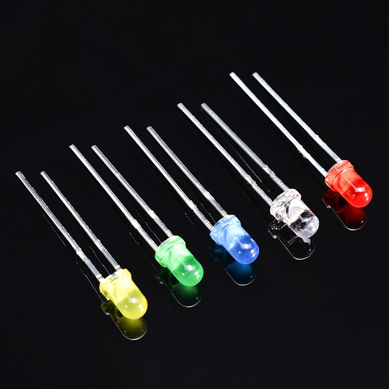 100/200/300 3mm/5mm LED Diode 5 mm Assorted Kit White Green Red Blue Yellow DIY Light Emitting Diode