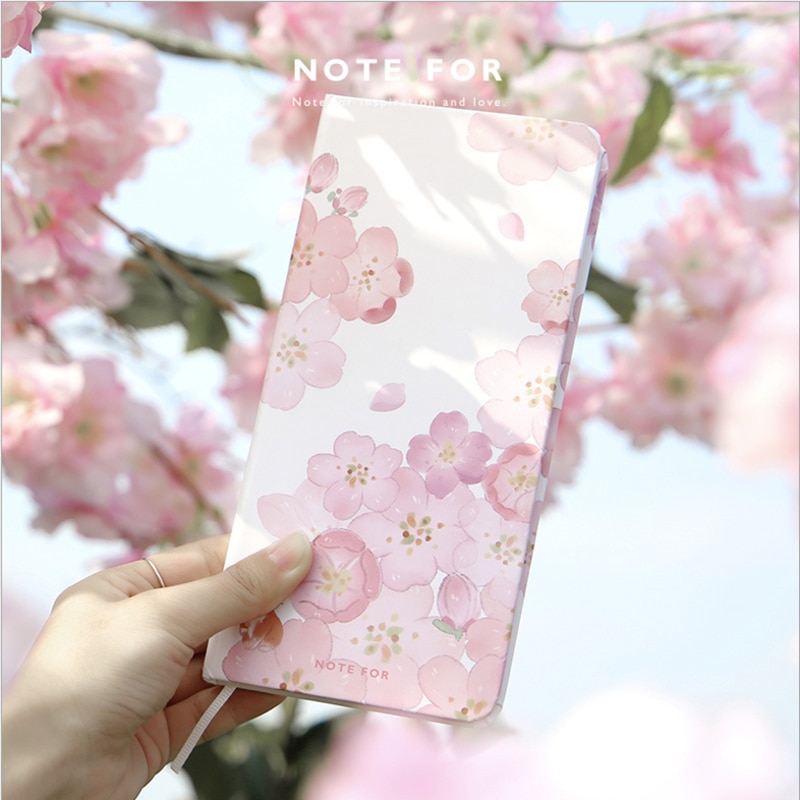 Eral Traveler 'S Notebook Hand Geschilderd Aardbei En Cherry Blossom Patronen. Wekelijkse Plan Notebook. 39 Weken, Verhogen Wo
