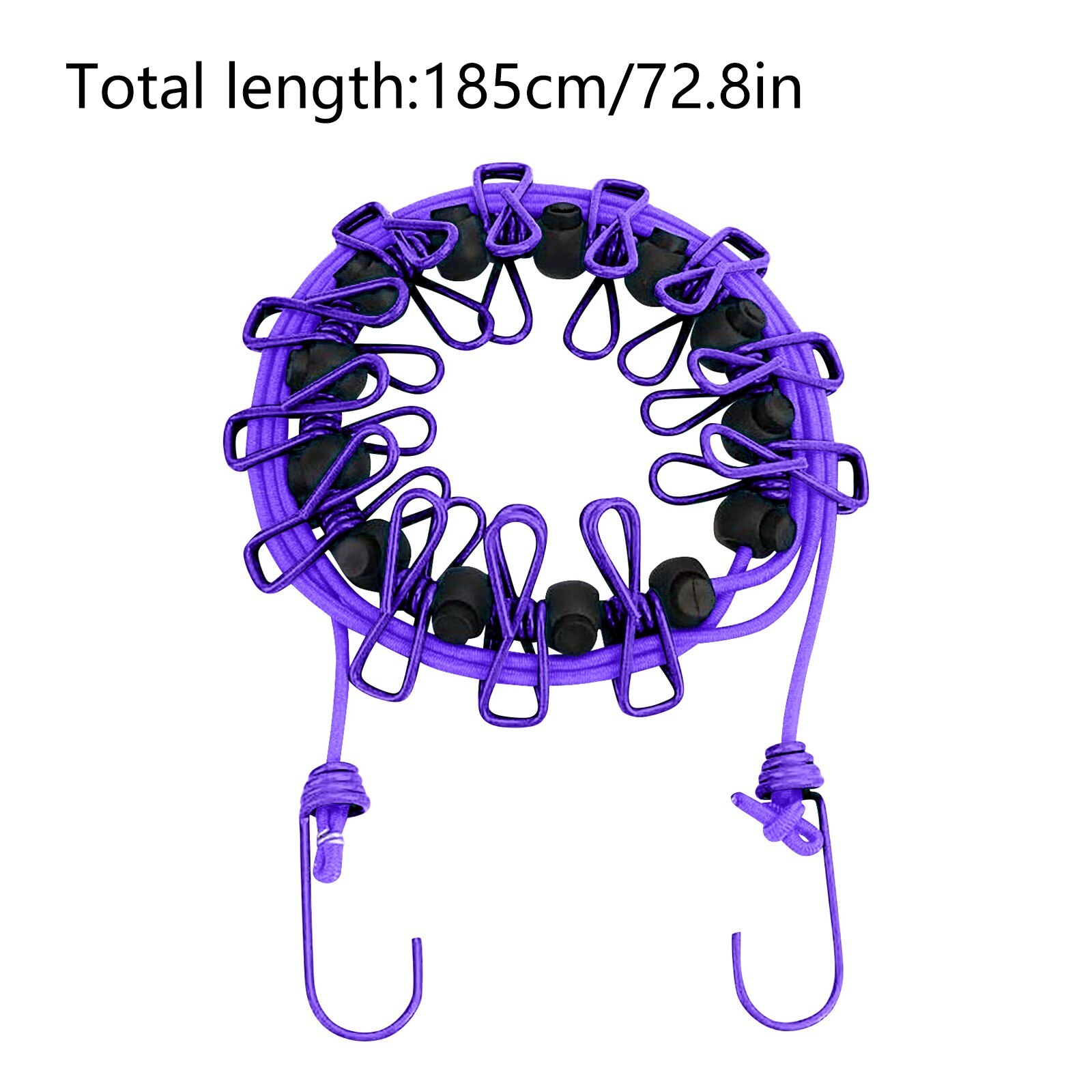 Portable Travel Clothesline Multifunction Drying Rack Clothes Line With 12 Clips Cloth Hangers Steel Clothes Line Pegs Clothesli: F