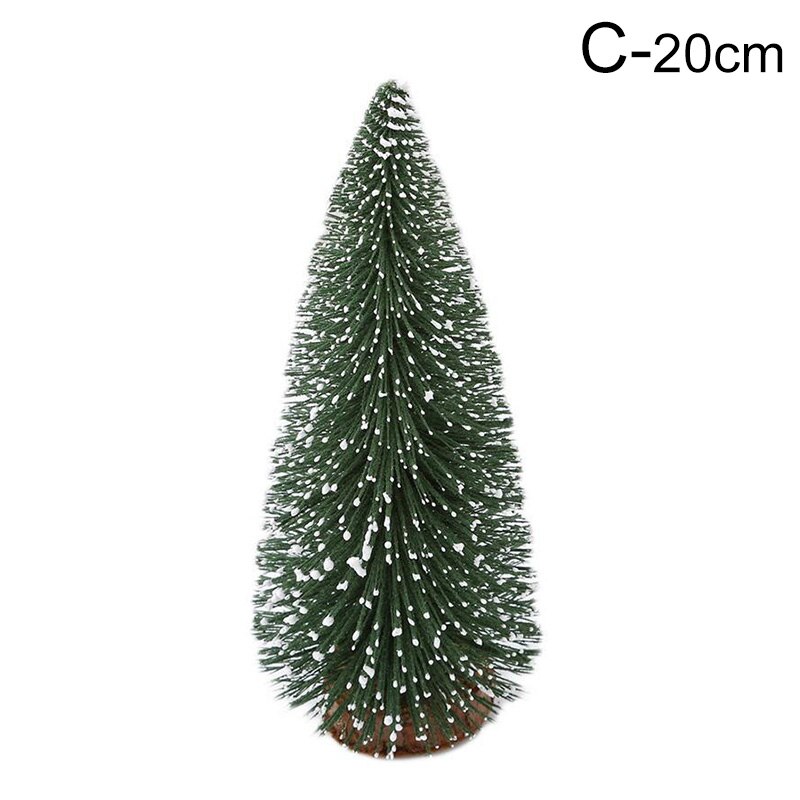 Mini Christmas Tree Multi Sizes Snow Wooden Pine Tree Christmas Party Desktop Table Ornaments Scene Landscaping Props: C