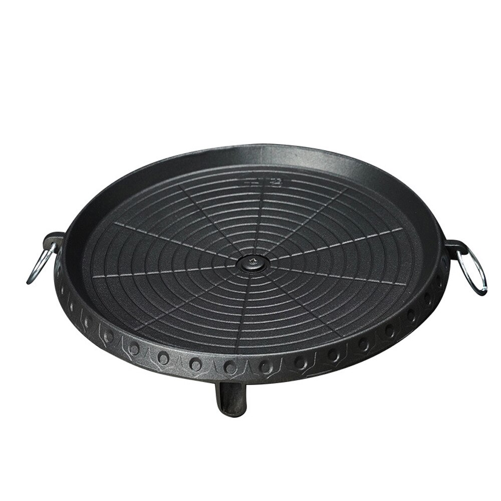 Multifunctional Korean Frying Pan Medicals Stone Non-stick Pan Black Barbecue Pan Kitchen Bakeware Tools Grill Pot Mat