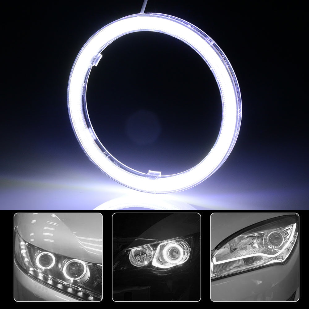 1pcs DC12V Daytime Running Round COB Angel Eyes Halo Car LED Light Ring Headlight Lamp 60/70/80/90/100/110/120mm