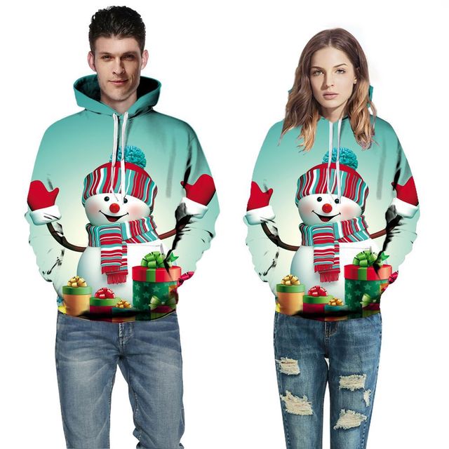 Män kvinnor jul 3d tryckta tröjor polyester skateboard hoodie xmas halloween huva streetwear tröjor kläder: Ql -6099 / L xl