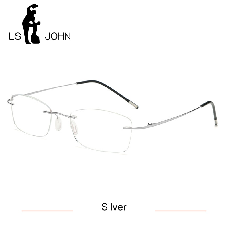 LS JOHN Memory – lunettes de lecture en titane pour hommes, Anti-rayons bleus, Anti-fatigue, presbytie, 1.0, 1.5, 2.0, 2.5, 3.0, 3.5, 4.0: Silver / +400