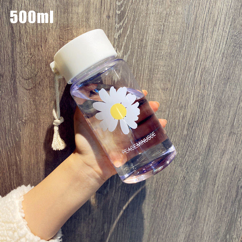 500Ml Margarita pequeña botella de agua de plástico botella de agua congelada portátil de agua potable de Camping al aire libre botella de termo: transparent D