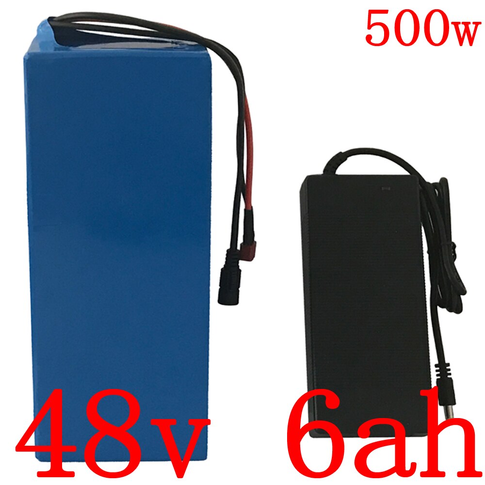 48V 500W batterij 48v 6Ah Lithium ion batterij 48V elektrische scooter bike batterij met 15A BMS + 54.6V 2A charger gratis duty