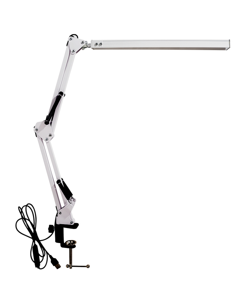 Led-klapbare tafellamp met metalen clip, lange arm, dimbaar, usb-aansluiting, geschikt voor woonkamer, studeerkamer, kantoor, computerbureau en leesruimte.: Default Title