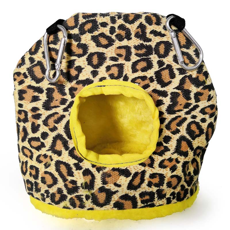 Peluche perroquet nid hamac confortable perroquet grotte maison suspendus oiseaux balançoire lit de couchage animal de compagnie oiseau Cage fournitures: Leopard print / M