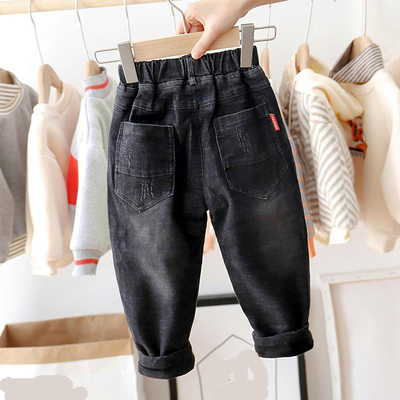 Jongens Jeans Zwarte Dikke Wam Winter Fleece Kinderen Broek Baby Peuter Kinderen Broek Kleding Voor Baby Jongen Broek Denim