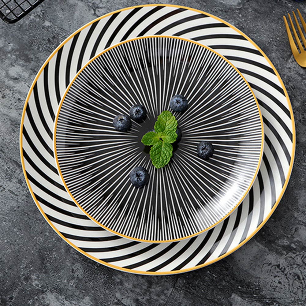 Geometrische Serie Westerse Voedsel Plaat Keramische Ontbijt Fruitschaal Restaurant Decoratie Opknoping Plaat Keuken Benodigdheden