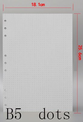 A4 B5 45 sheets monthly/weekly/TO DO filofax paper, planner papers refills, A4 Engineering drawing paper: B5 Dots