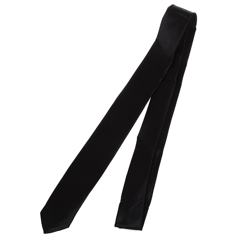 Zwart Polyster Skinny Hals Stropdas 57 "Voor Mannen: Default Title