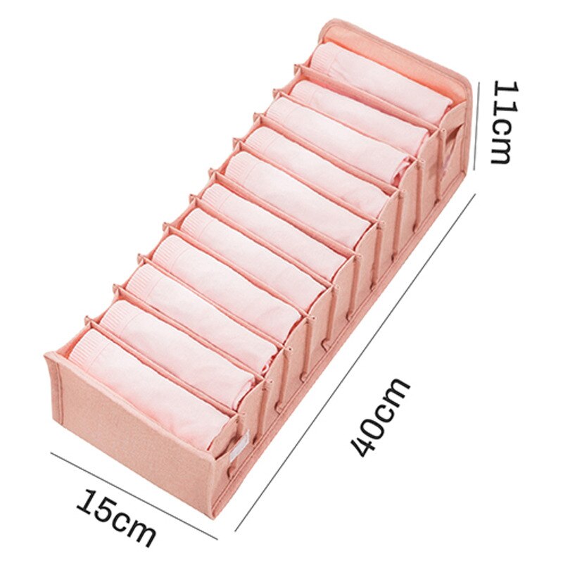 Organizer Voor Ondergoed Opbergdozen Voor Sokken Beha Wasbaar Opvouwbare Gescheiden Opslag Dressing Organisatoren Divider Dozen: 11grids pink sock