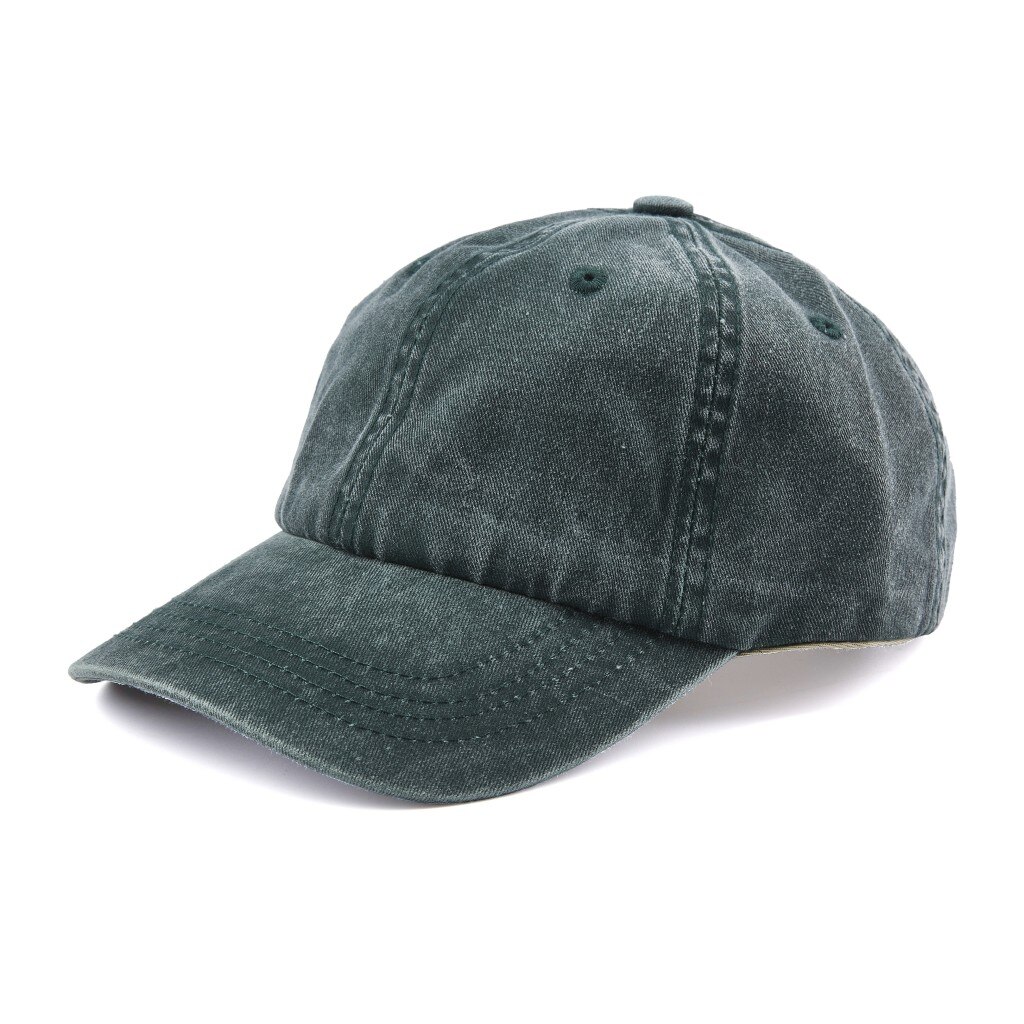 Vintage Washed Cotton Adjustable Baseball Caps Men and Women, Unstructured Low Profile Plain Classic Black Dad Hat: Green