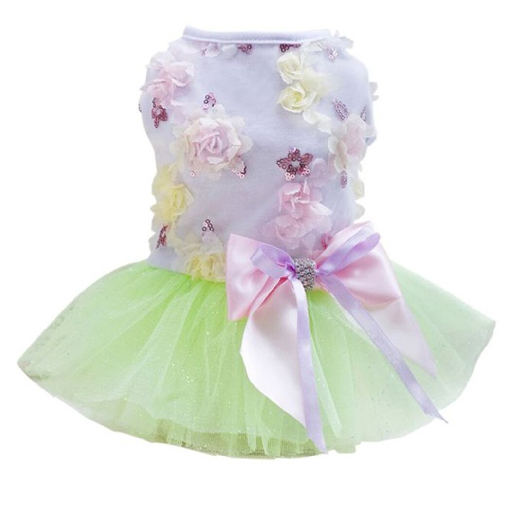 Summer Dog Dress Tutu Dress Pet Dog Clothes for Small Dog Wedding Dress Skirt Puppy Clothing Spring Pet Clothes Chihuahua Yorkie: Green / XL