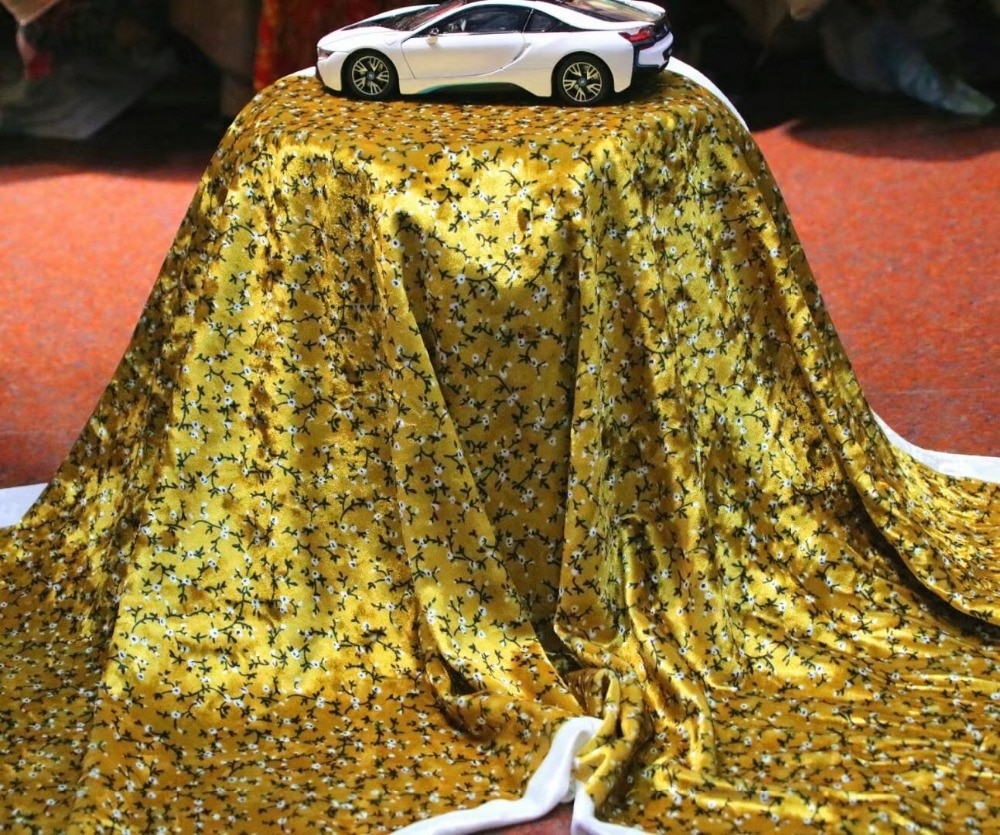 150 cm breed zijde velours stof zijde fluwelen stof voor fluwelen jurk zijden stof herfst gedrukt zijde fluwelen stof LL05