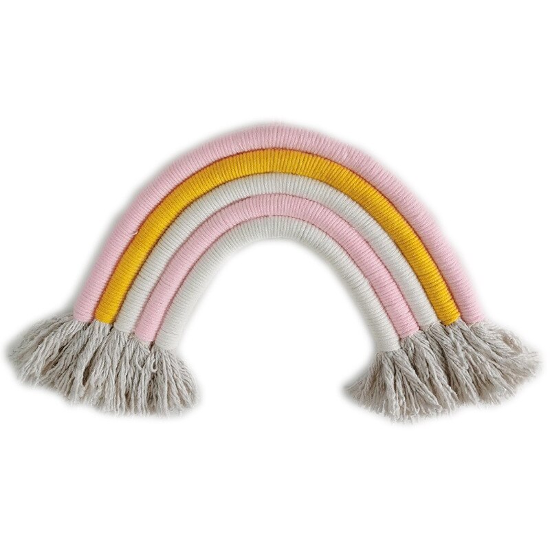 Adornos colgantes de arcoíris tejidos a mano, decoración de pared para habitación de bebés y niñas, colgantes para guardería, accesorios para habitación de niños: 3