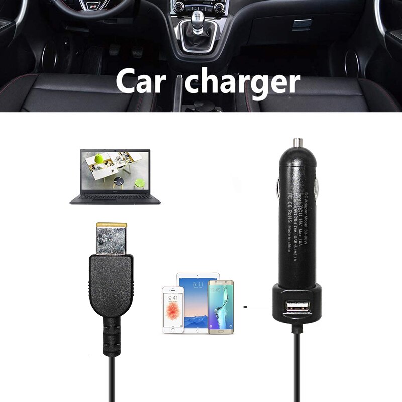 20V 3.25A 65W DC Car Charger Power Adapter for Lenovo ThinkPad T440p T460 T540p G50 G50-70 G50-70m G50-80 G50-45 G50-30 Laptop