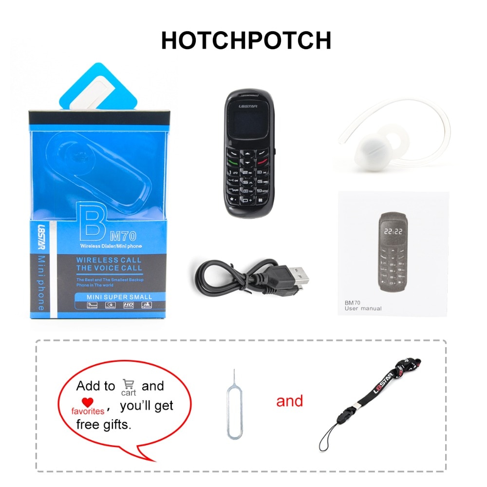 L8Star – Mini téléphone portable GTStar BM70, 0.66 pouces, bluetooth, débloqué, écouteur, appel, carte SIM unique