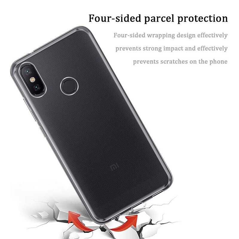 Custodia in Silicone trasparente per Xiaomi Mi A2/A2 Lite TPU Cover posteriore morbida trasparente per cellulare Redmi A2Lite MiA2 MiA2Lite borsa RedmiA2