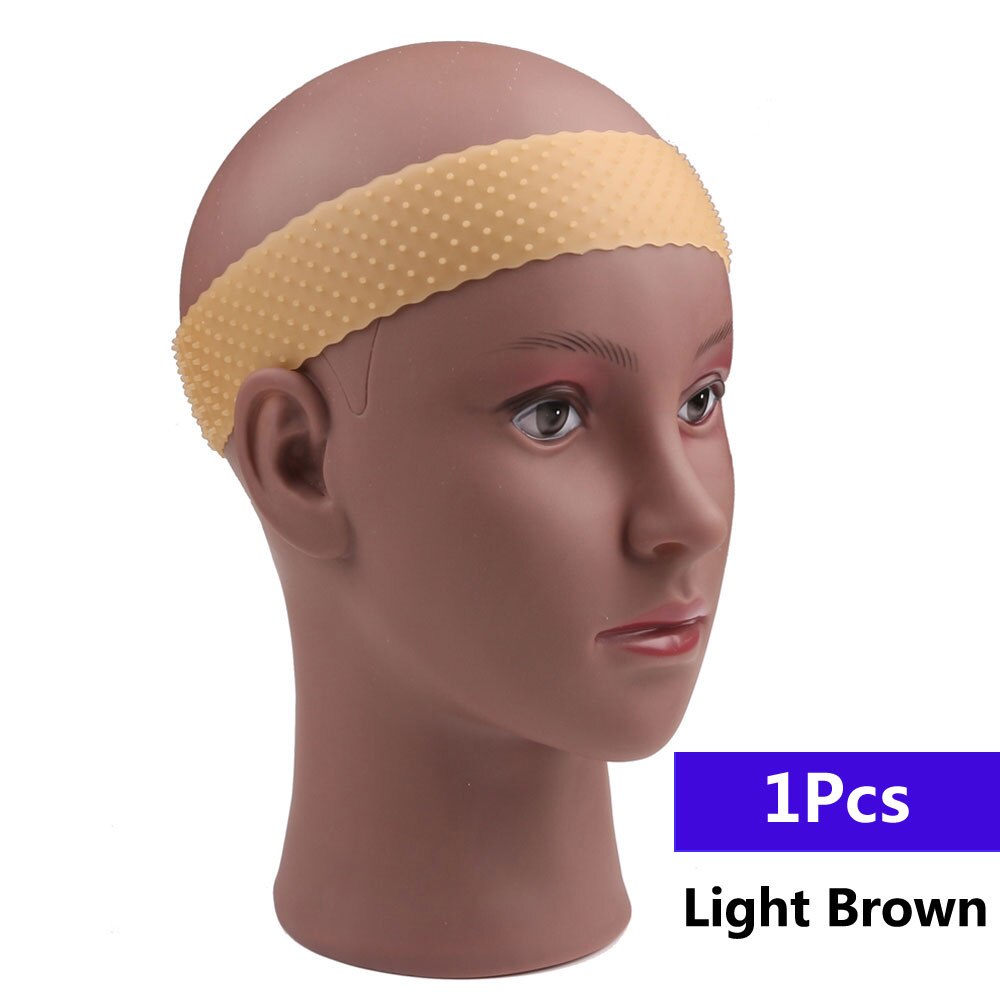 Transparent Silikon Stirnband Non Slip Elastische Weiche Perücke Grip Band Einstellbar Frauen Haar Band für Fix Perücken Silikon Band: 1pc Light Brown