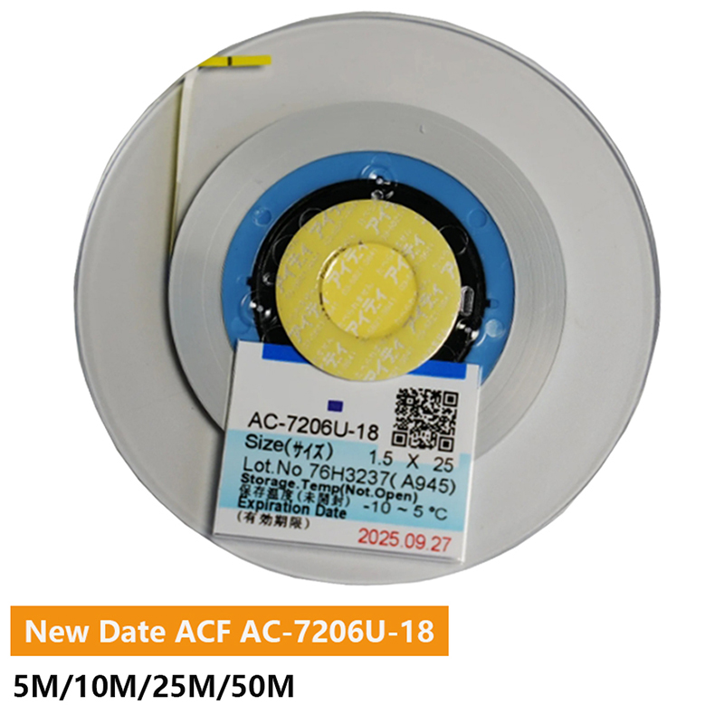 Cinta ACF COF de fecha más nueva para reparación de LCD, película de pegamento conductor AC-7206U-18, cinta de pantalla de TV, reparación especial de LCD