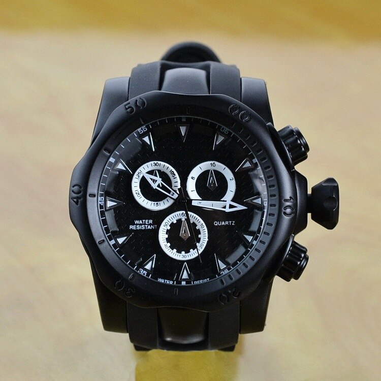 Reloj de famosa con esfera grande para hombre, reloj de cuarzo con esfera grande, correa de goma de 52MM, reloj de pulsera de oro rosa para hombre, reloj de lujo para hombre,