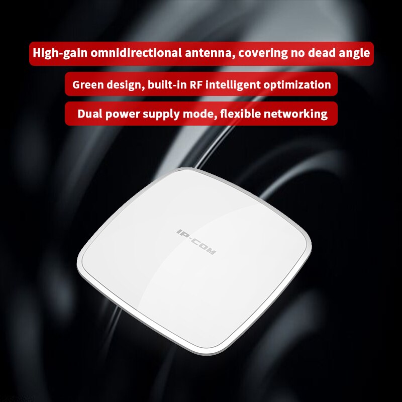 Punto de acceso Wifi inalámbrico para techo interior, repetidor PoE de cobertura completa, antena de alta ganancia, AP 11n, 300Mbps, W40AP, IP-COM