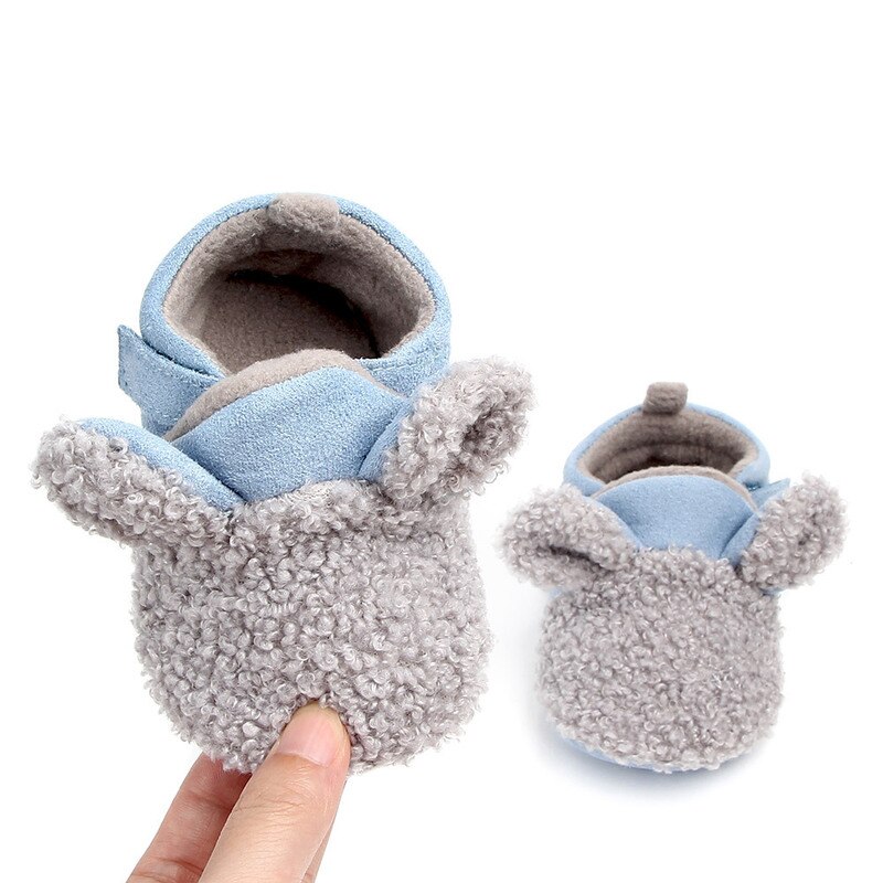 Zapatos de gatear para bebé recién nacido, pantuflas de oveja, primeros pasos, piel, orejas de Animal, para invierno