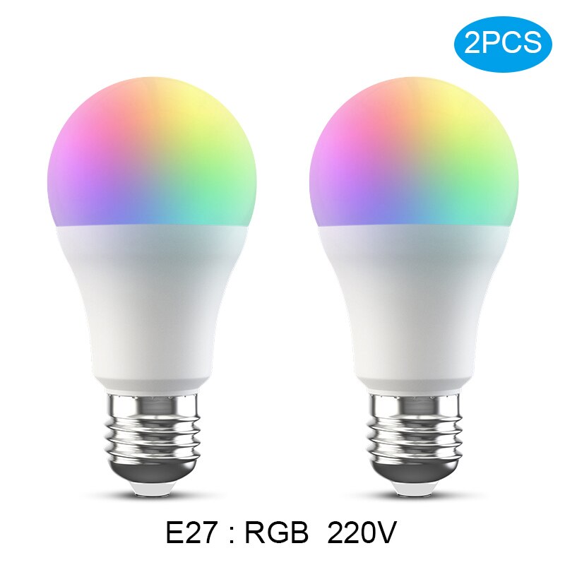 Broadlink LB27 R1 Smart WiFi Light Bulb E27 10W RGB LED Bulb Lamp For Smart Home Compatible with Alexa Google 1/2/3/4 PCS: 2 Pcs LB27