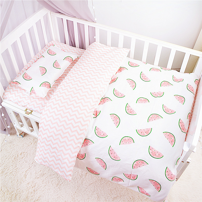 3pcs/set All Cotton Baby Bedding Set Newborns Crib Bedding Baby Boys Girls Bed Linens Kit Quilt Cover Fitted Sheet Pillowcase