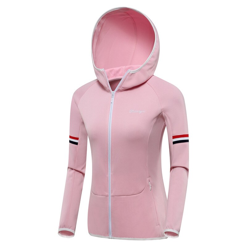 Golf Bekleidung Frauen Golf Windjacke Winter Herbst Mit Kapuze Golf Jacke Windprood Warme Strickjacke Sportbekleidung Voll Reißverschluss Mantel: Rosa / S