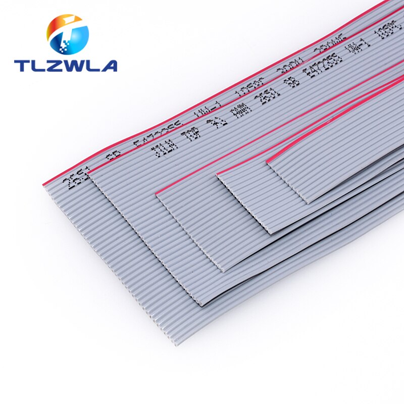 1 medidor 1.27mm que espaçam 8p 10p 12p 14p 16p 20p 26p 30p 40p cabo liso cinzento FC-8 10 16 28awg o fio, para o conector de idc fc 2.54mm