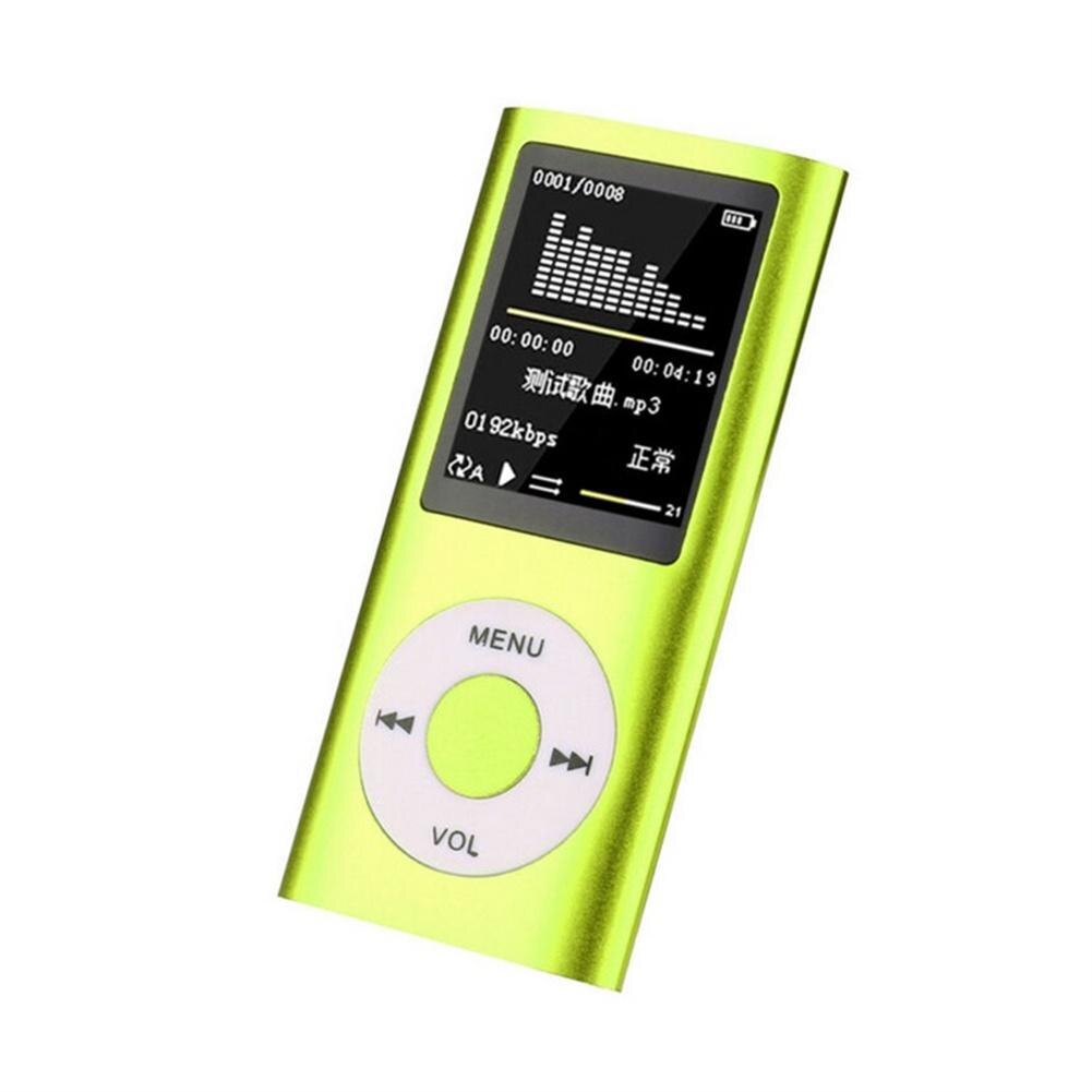 1.8-inch Mp3 Player Music Playing Built-in Fm Radio Recorder Ebook Player With Headphones Usb Cable: green