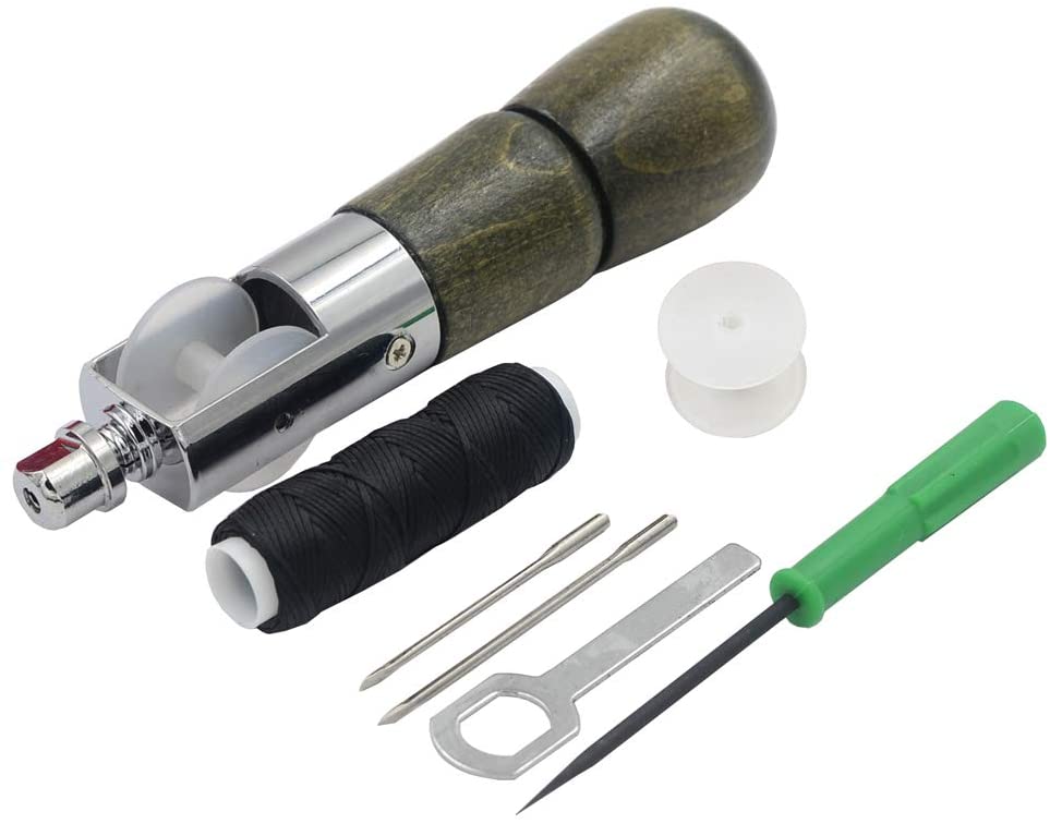 Leather Sewing Awl Thread Kit DIY Manual Sewing Machine Speedy Stitcher Leather Craft Stitching Shoemaker Canvas Repair Tool: Set B