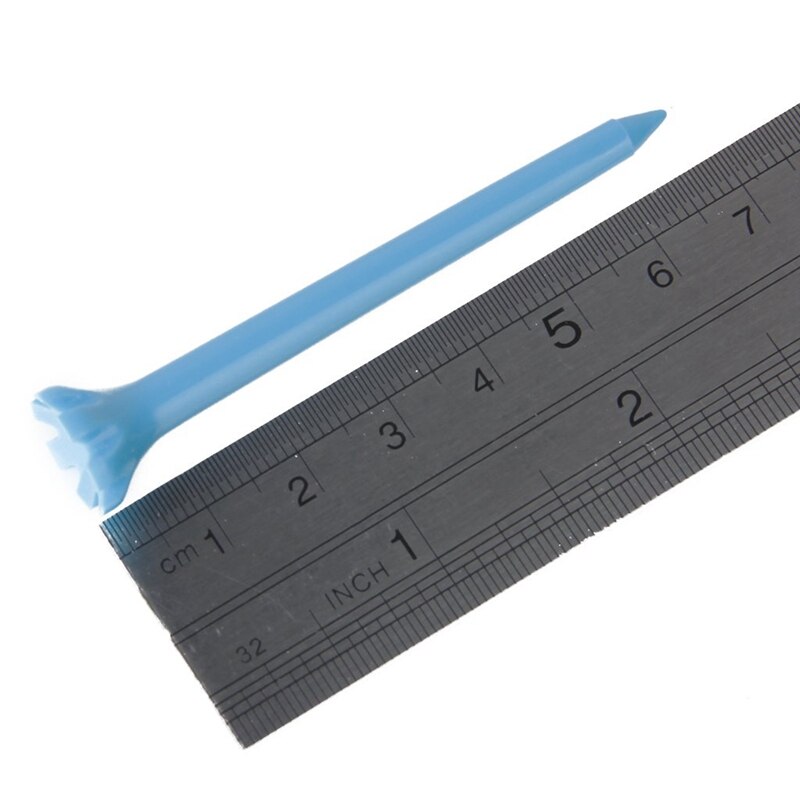 25 Pieces 67 mm Plastic Color Mixed Golf Tees Golfer Help Tool & 1 Pcs Golf Ball Tee Holder With Nylon Brush