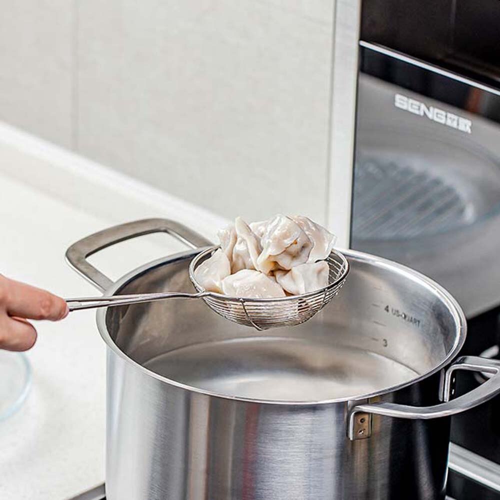 3 Sizes Stainless Steel Spider Strainer Skimmer Spoon Long Handle Wire Skimmer Ladle For Kitchen Frying
