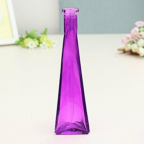 Kleur Clear Mini Glazen Vaas Zakkz Bloem Fles Glas Ornamenten Bloem Regelen Home Decor: Purple