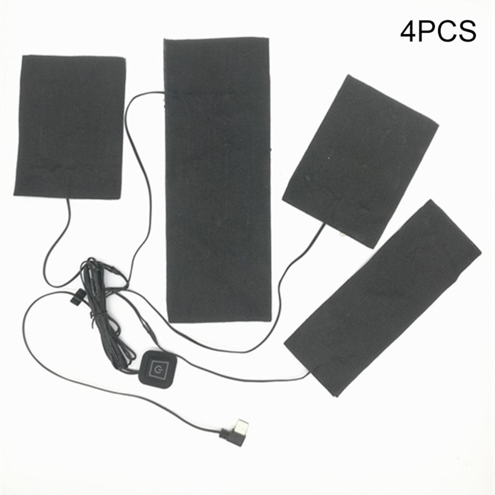 4 In 1 USB Electric Heating Pads Vest Clothes Heater Warmer Portable Clothes Heating Piece Vest Underwear Heating Warm Cloth