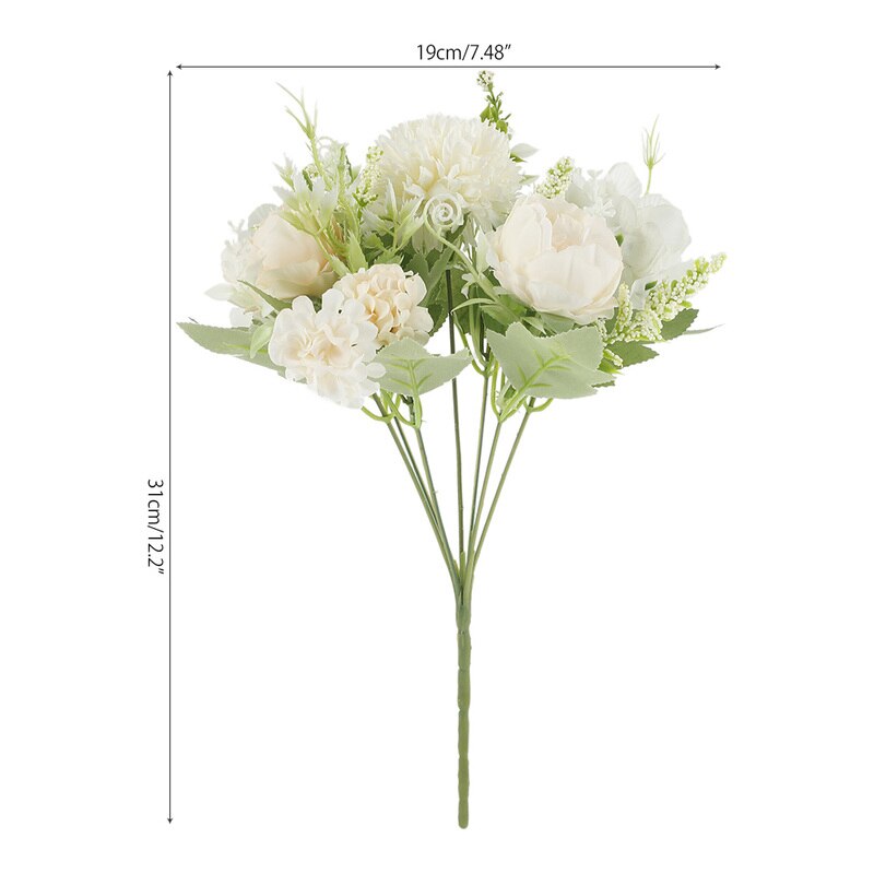 Pæon kunstige blomster buket potpourri europæisk klassisk stil til bryllup hjem haver kaffehuse retro gør-det-selv dekoration