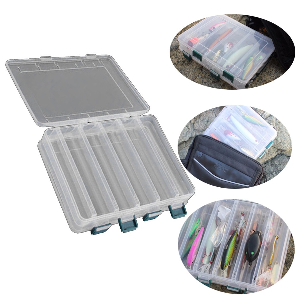 Dubbelzijdig 12 Compartiment Kunstaas Tackle Haken Baits Opslag Plastic Box Carry Allerlei Vissen Accessoires #25