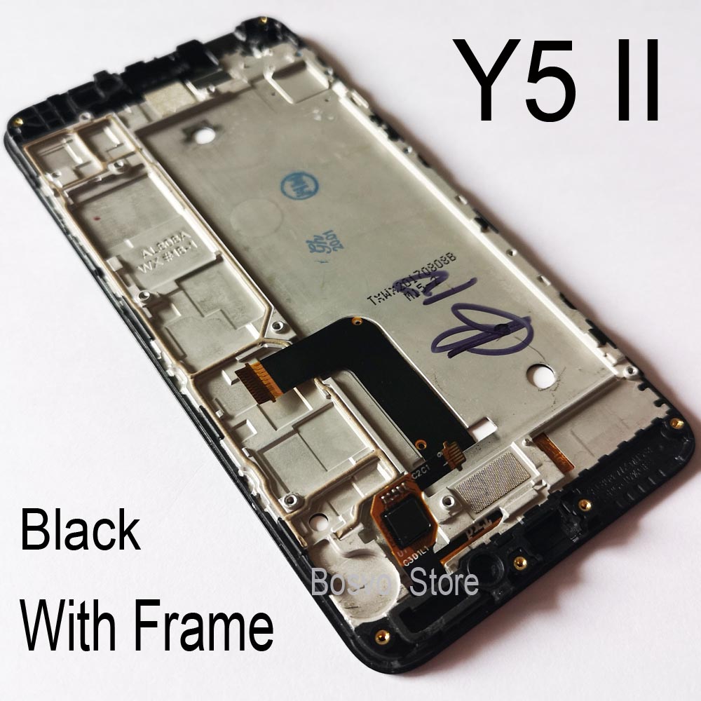 Voor Huawei Y5 Ii Lcd-scherm Cun U29 L21 L01 L02 L03 L22 L23 L33 Met Touch Vergadering Vervanging reparatie Onderdelen: black with frame