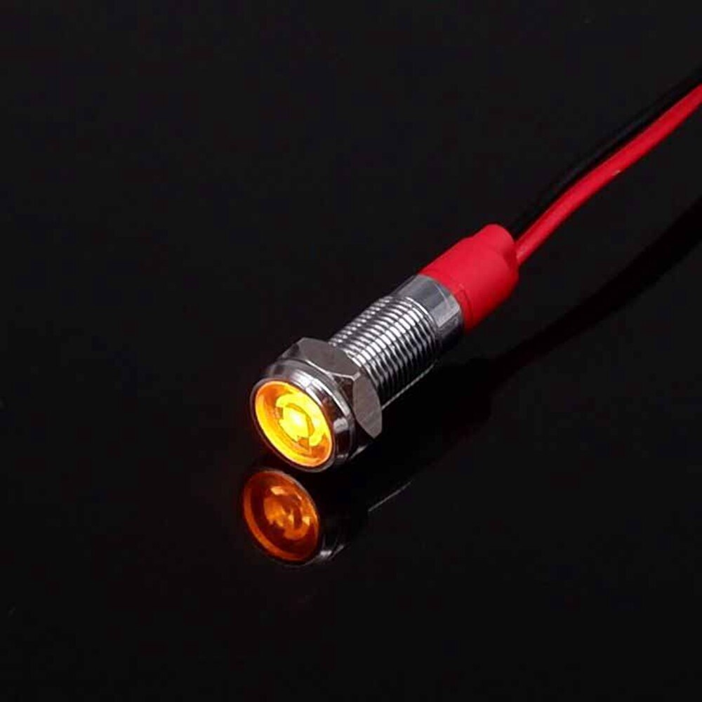 6mm Metal Power Indicator LED Signal Light Mini Indicator Light 3v 6v 12v 24v 110v 220v Red Orange Green Blue White: WHITE