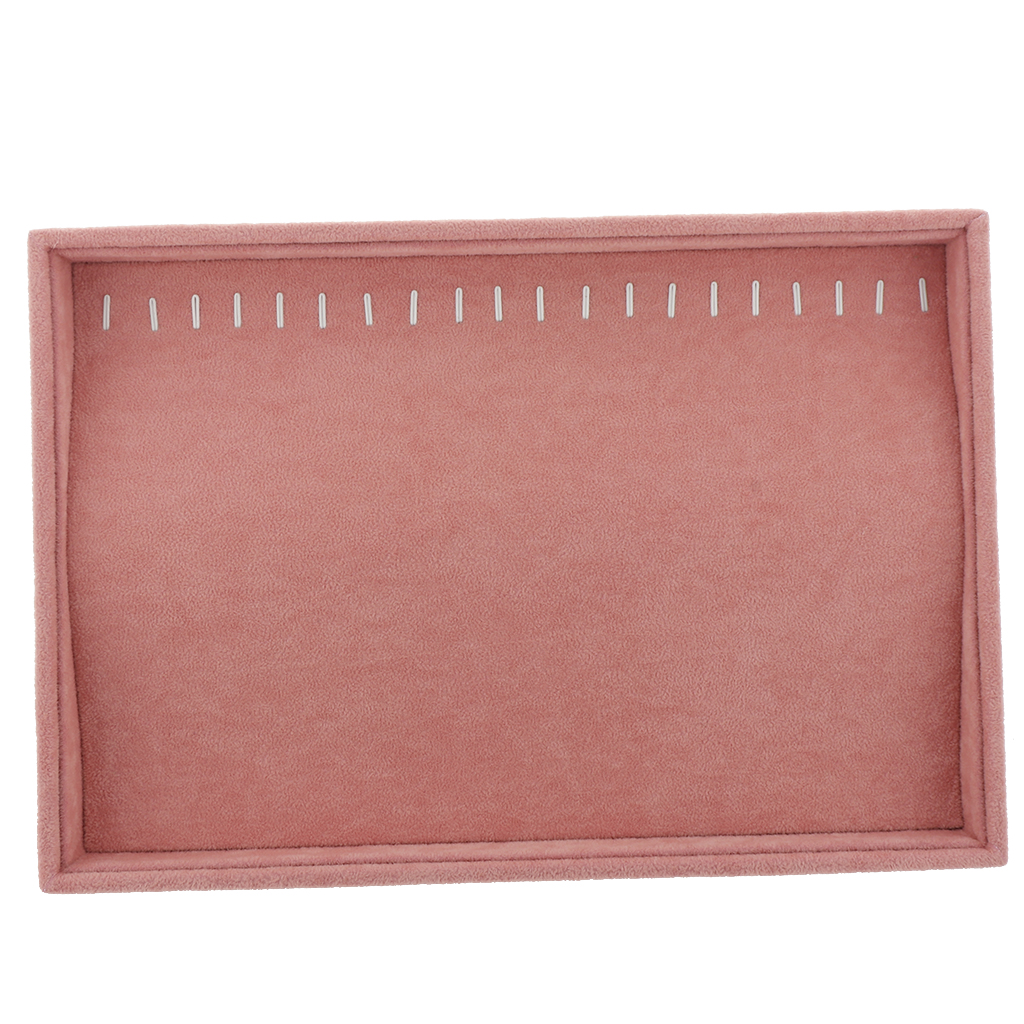 Fløjl smykker ring display organisator sag bakke holder halskæde øreringe bangle smykker opbevaring smykkeskrin stå lyserød: 6 35 x 24 x 3cm