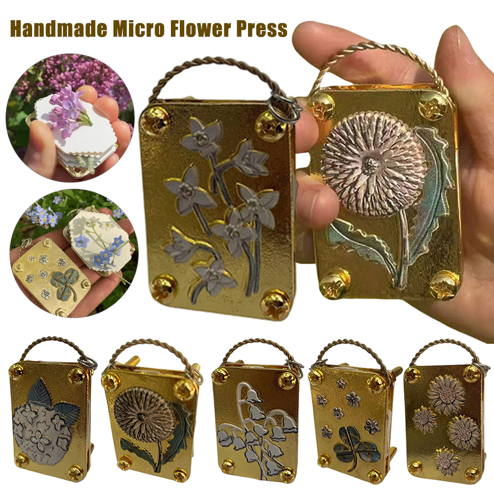 Micro Flower Press Miniature Flower Press Kit Plants Art Crafts Metal Flower Pressing DIY Pressed Flower Plant Preservation Kit