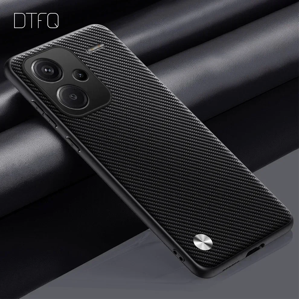Capa Traseira Anti Choque para Xiaomi, Capa De Couro De Luxo Para Redmi Note 13 Pro Plus: ABS / Azul