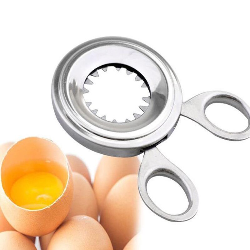 1 pc äggskärare i rostfritt stål äggavdrivare kokt multifunktionspryl äggskalsbrytare bärbar pryl kökstillbehör