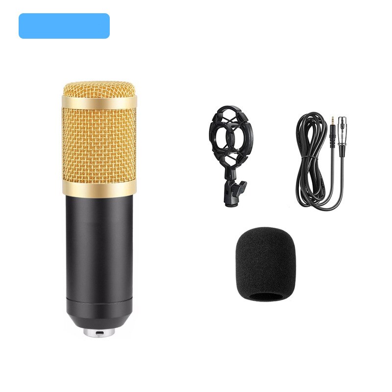 Karaoke microphone  bm800 studio condenser microphone mic for ktv radio braodcasting singing recording computer: Green