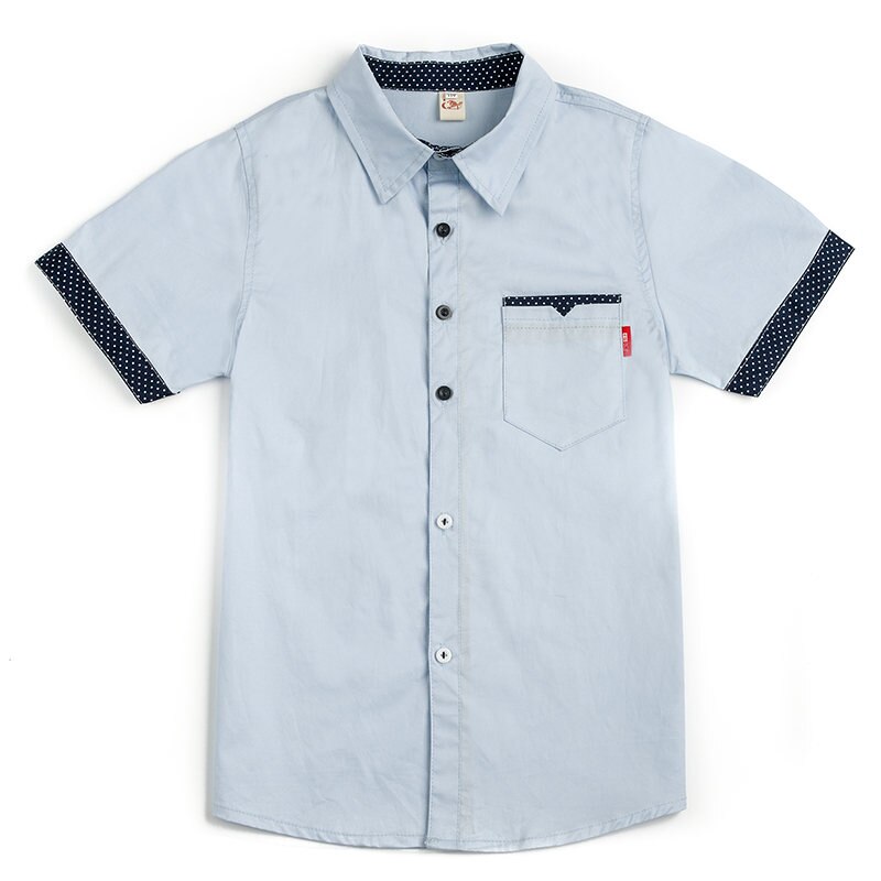 Skole drenge skjorter kortærmede bluser til drenge børnetøj bomuld turn-down krave børn toppe 5 7 9 11 13 15 år gammel